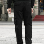 Men Black Smart Loose Fit Easy Wash Pleated Trousers
