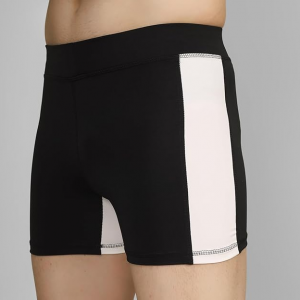 Men's Swimming Short, Swimming Shorts for Men Black with White Side Panel